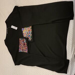 Black women's XXL, 2XL, poncho, sweater, outerwear, formal, fancy, sequins